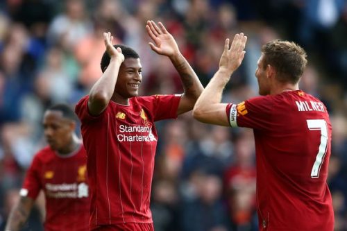 Liverpool's-Rhian-Brewster-and-James-Milner-celebrate