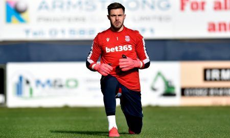 Stoke City's Jack Butland during the warm up