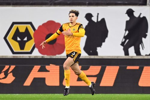 Wolverhampton-Wanderers'-Rayan-Ait-Nouri-celebrates