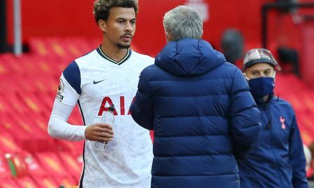 spurs star dele alli in mid match conversation with jose mourinho.