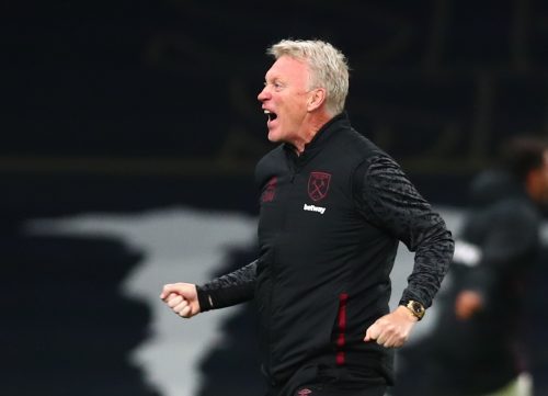 west ham manager david moyes in full celebration