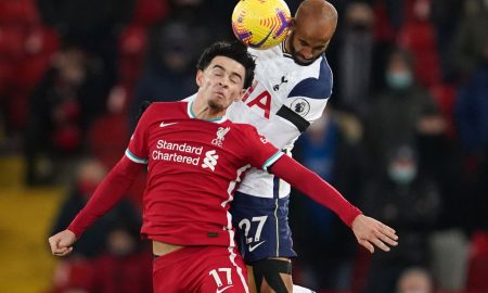 Tottenham-Hotspurs-Lucas-Moura-in-action-with-Liverpools-Curtis-Jones