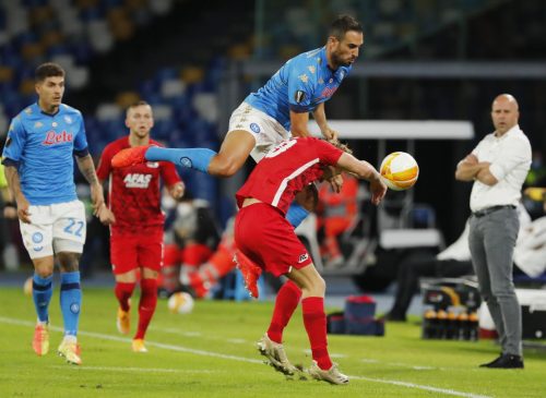 nikola maksimovic in action for napoli against az alkmaar