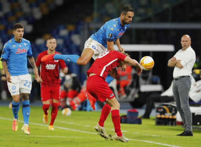 nikola maksimovic in action for napoli against az alkmaar