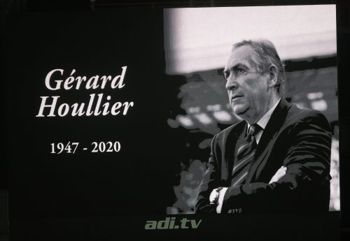 The-big-screen-is-pictured-during-a-minutes-applause-in-memory-of-Gerard-Houllier-before-the-match
