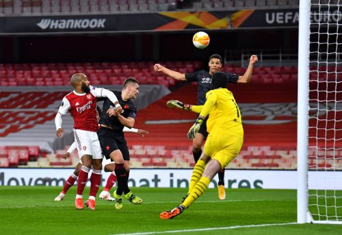 Alexandre Lacazette against Slavia Prague