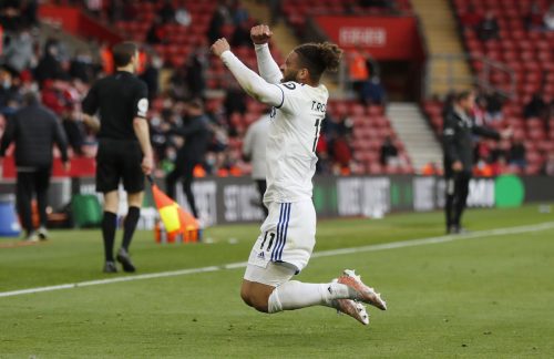 Tyler Roberts celebrates scoring for Leeds