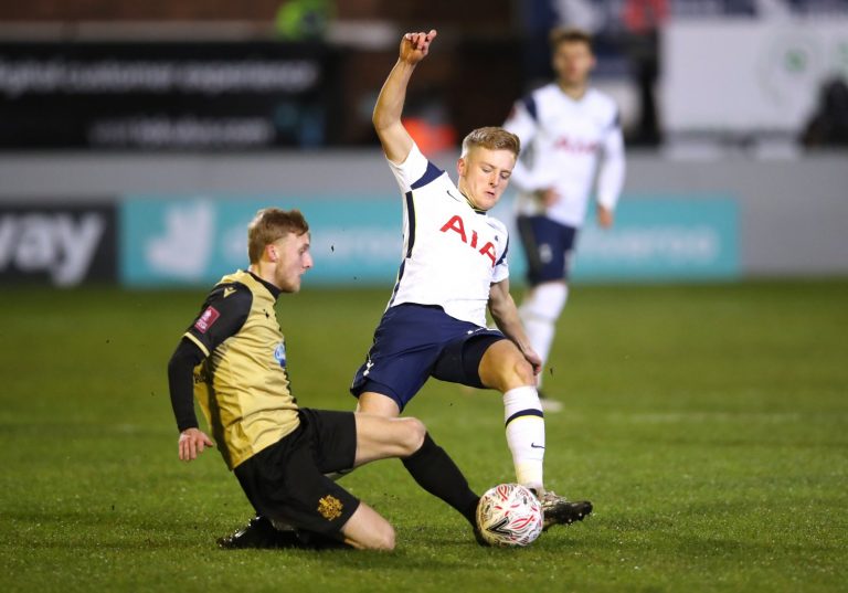 Harvey White in action for Tottenham