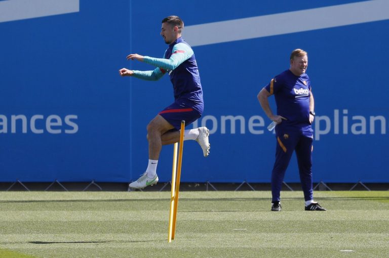 Clement Lenglet in training for Barcelona