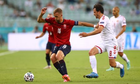tomas soucek in action for czech republic
