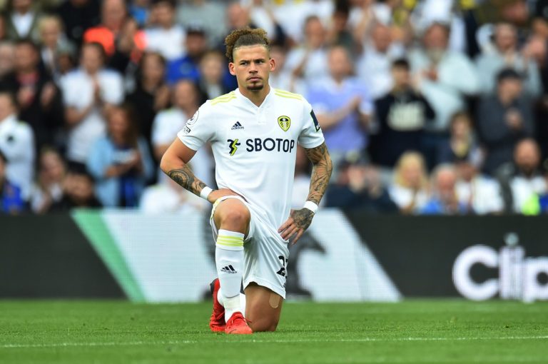 Kalvin Phillips takes knee in Leeds United game