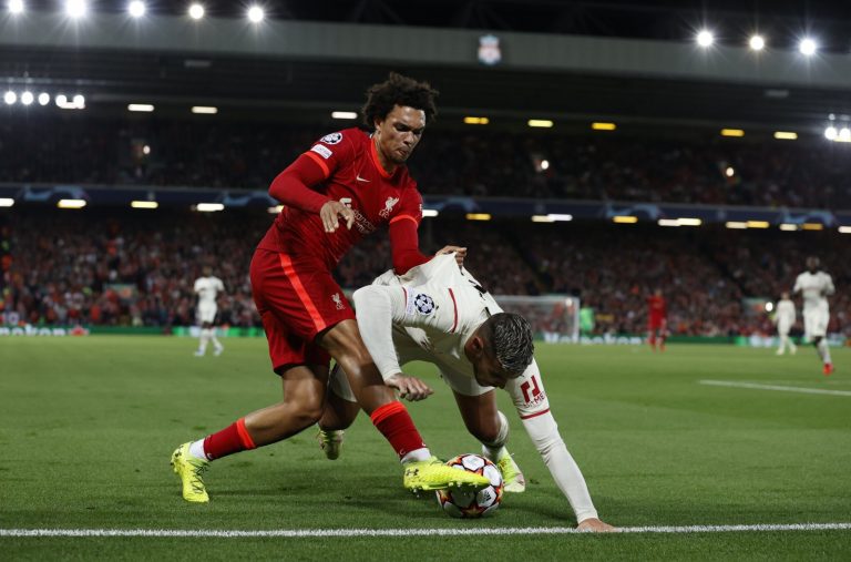trent alexander-arnold in action for liverpool