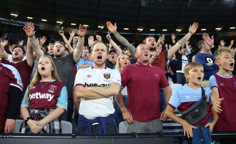 west ham fans at the london stadium