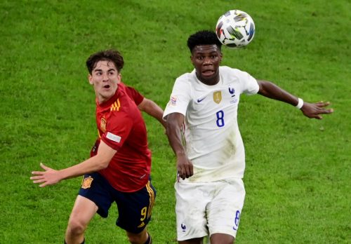 aurelien tchouaméni in action for france