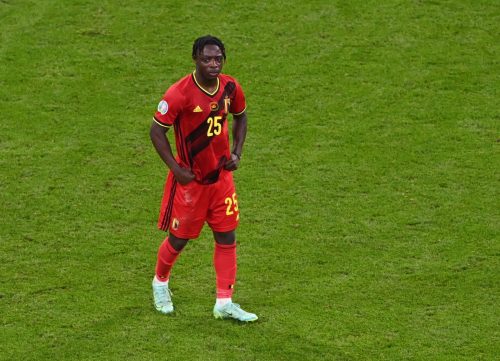 Jeremy Doku in action for Belgium