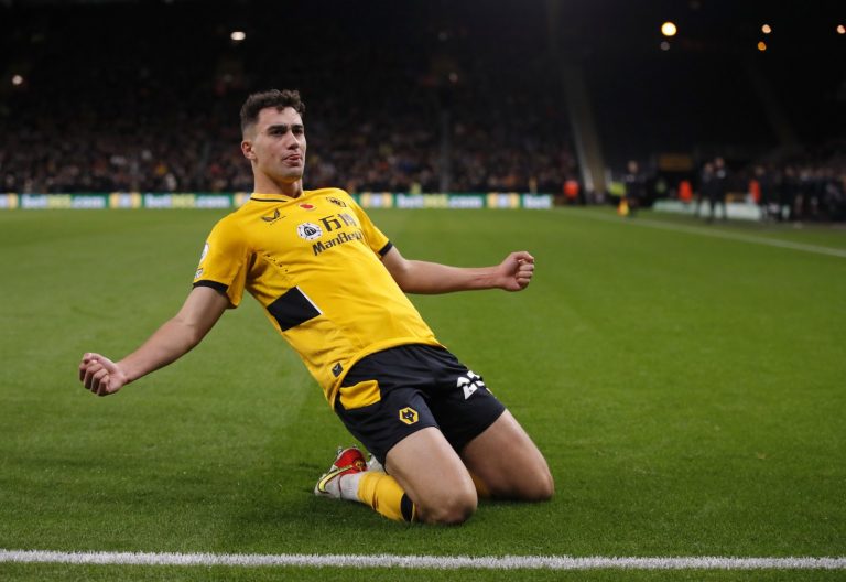 Wolves' Max Kilman celebrates scoring