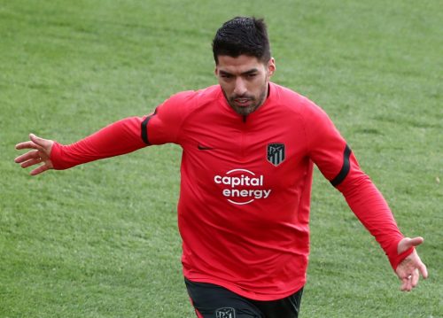 Luis Suarez in Atletico Madrid training