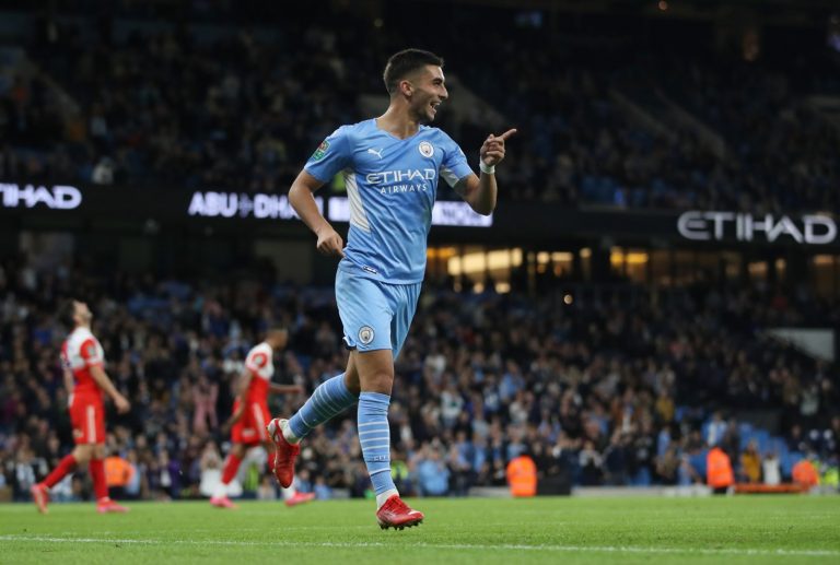 man city forward ferran torres scores against wycombe