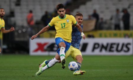 Reported Newcastle target Lucas Paqueta in action for Brazil