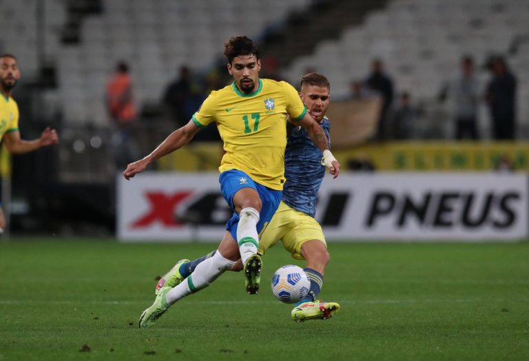 Reported Newcastle target Lucas Paqueta in action for Brazil