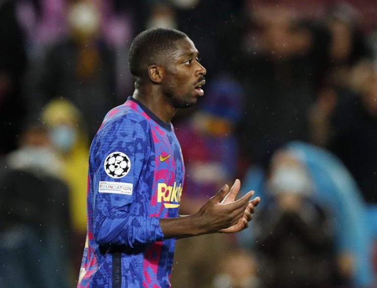 Ousmane Dembele in action for Barcelona