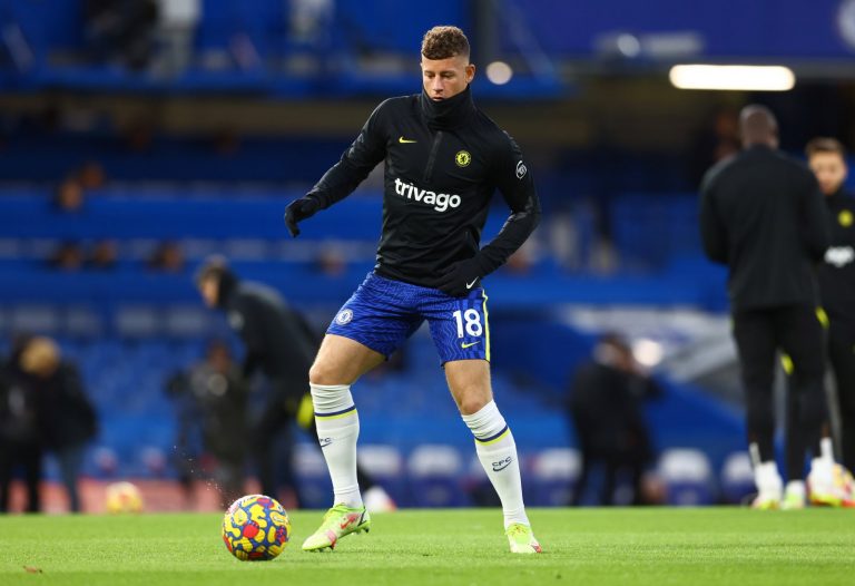 Ross Barkley warming up for Chelsea