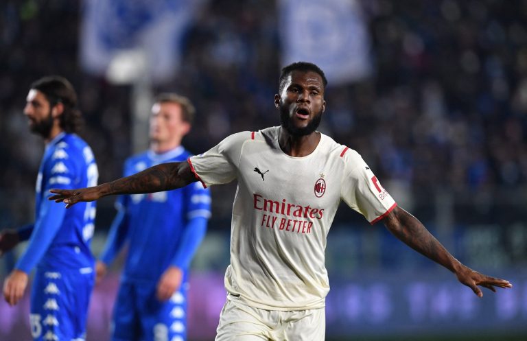 ac milan star franck kessie scores against empoli