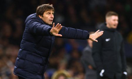 Tottenham manager Antonio Conte gives instructions