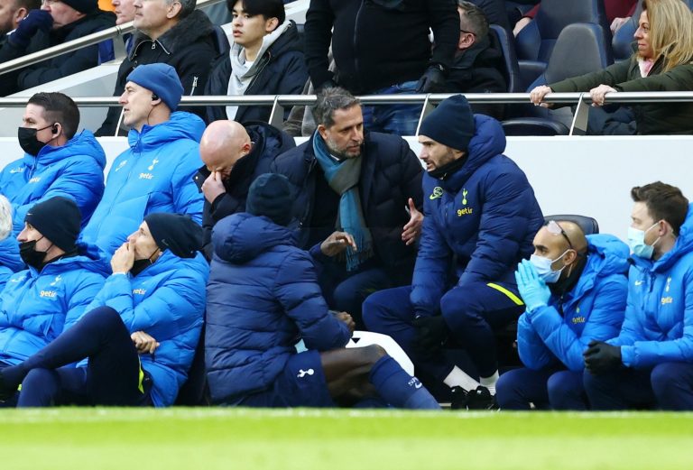 Fabio Paratici in the Spurs dugout