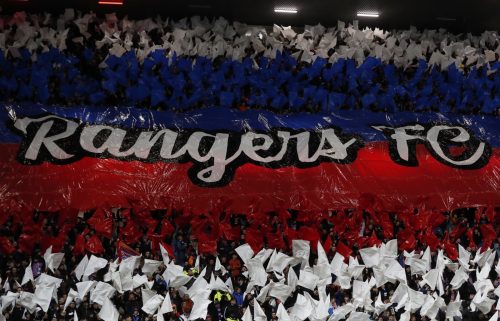 Rangers fans inside Ibrox