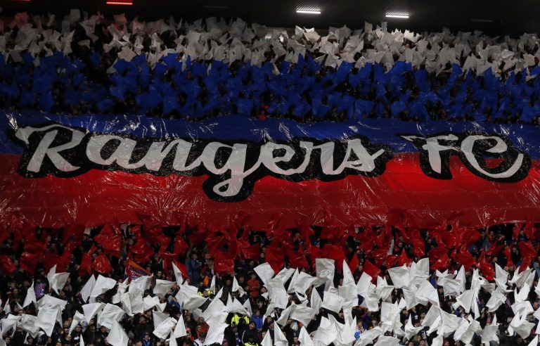 Rangers fans inside Ibrox