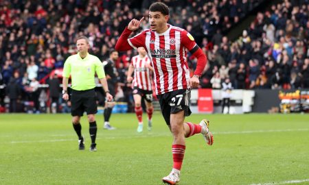 Morgan Gibbs-White during his loan spell at Sheffield United