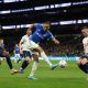 Everton striker Dominic Calvert-Lewin shoots