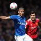Everton forward Richarlison battles for the ball