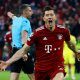 Robert Lewandowski celebrates scoring for Bayern Munich