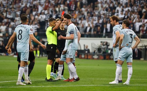 West Ham defender Aaron Cresswell sent off