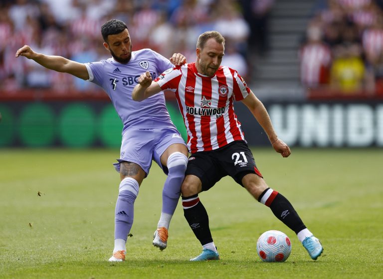 Brentford playmaker Christian Eriksen against Leeds