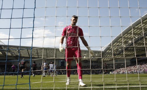 Tottenham transfer target Fraser Forster reacts to conceding a goal