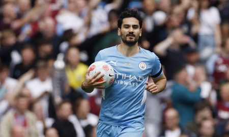 Man City's Ilkay Gundogan celebrates a goal
