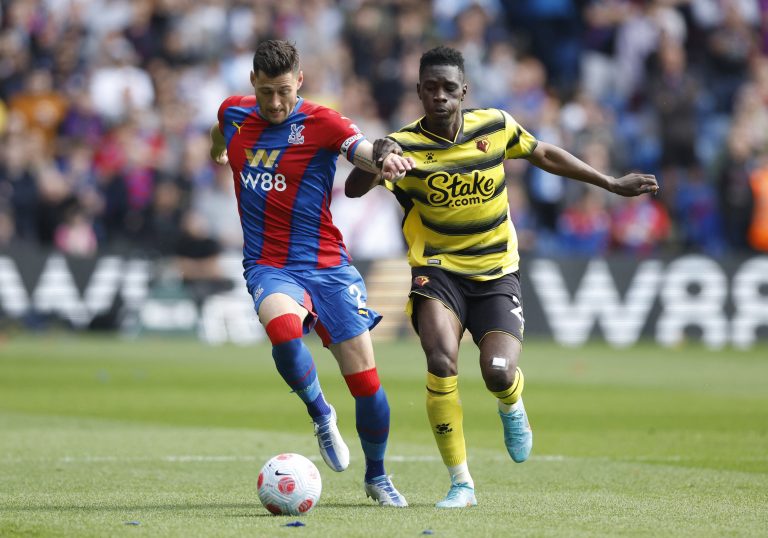 West Ham transfer target Ismaila Sarr in Premier League action for Watford