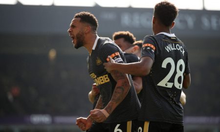 Newcastle's Jamaal Lascelles celebrates