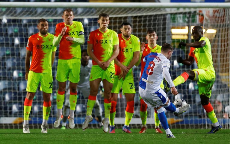 Joe Rothwell playing for Blackburn v Nottingham Forest
