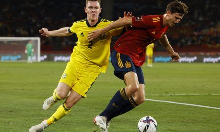 Villarreal defender Pau Torres in action for Spain