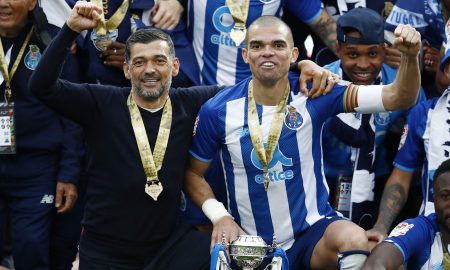 Pepe celebrates winning the Portuguese Cup