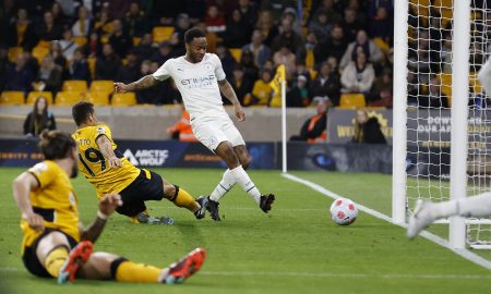 Raheem Sterling scores for Man City