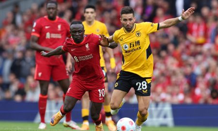Liverpool's Sadio Mane in Premier League action