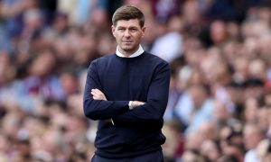 Steven Gerrard on the touchline