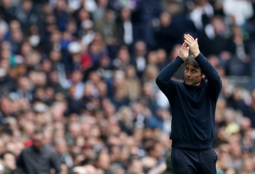 Tottenham manager Antonio Conte applauds