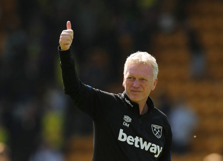 West Ham boss David Moyes celebrates