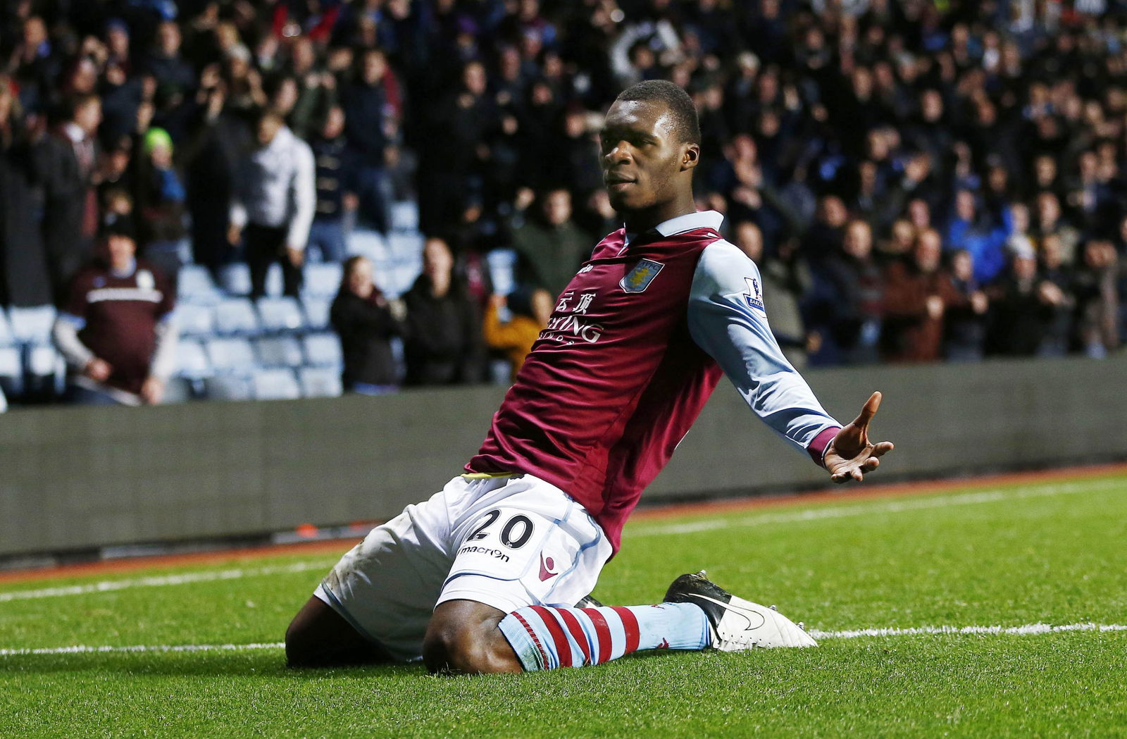 Aston Villa's Christian Benteke scores vs Reading
